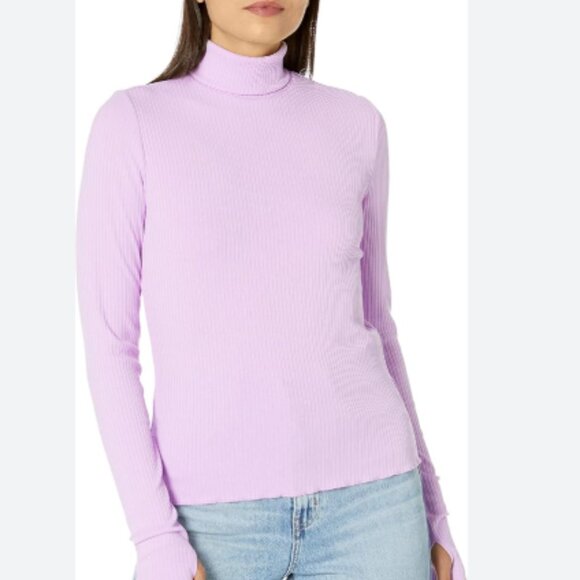 NWT NEW Show Me Your Mumu Turtleneck Layer Up Rib Knit Top Lilac Size XS - Picture 2 of 3